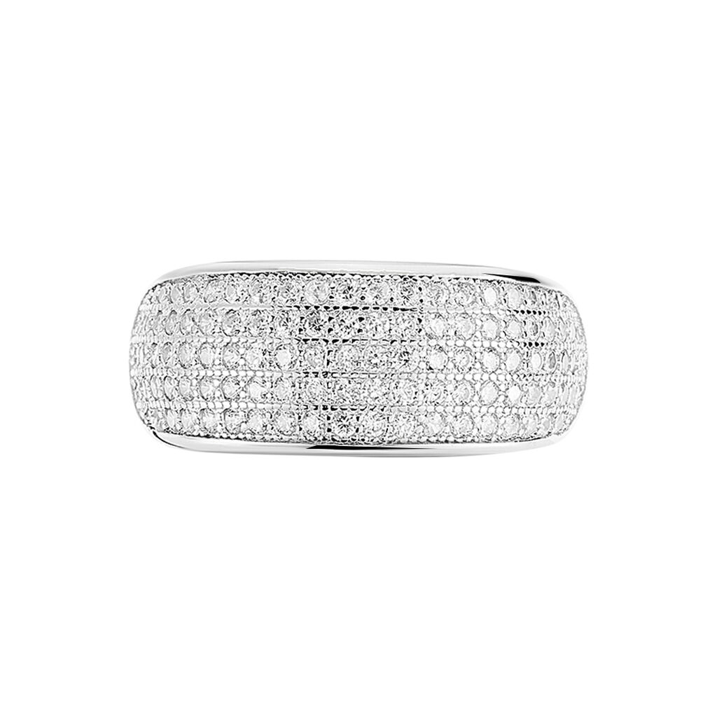 Bague Jonc Kamille Argent Blanc Oxyde De Zirconium - Bagues avec pierre Femme | Histoire d’Or