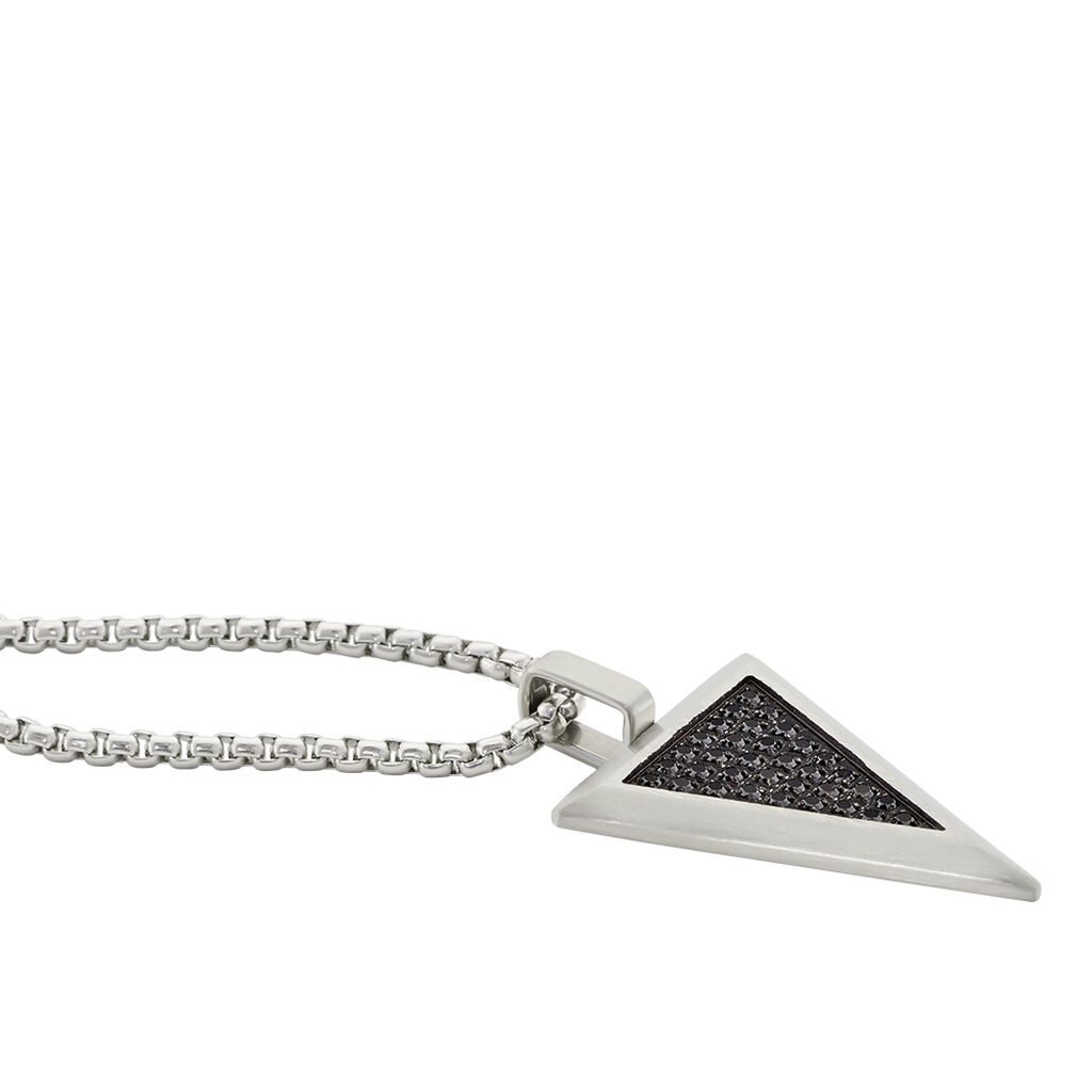Collier Acier Blanc Stans Oxydes De Zirconium - Colliers fantaisie Homme | Histoire d’Or