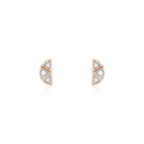 Boucles D'oreilles Puces Argent Rose Donella Oxyde De Zirconium - Boucles d'oreilles fantaisie Femme | Histoire d&rsquo;Or