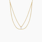 Collier Sparkle Argent Dor&eacute; A L'Or 750/1000 Oxyde De Zirconium - Colliers doubles et triples cha&icirc;nes Femme | Histoire d&rsquo;Or