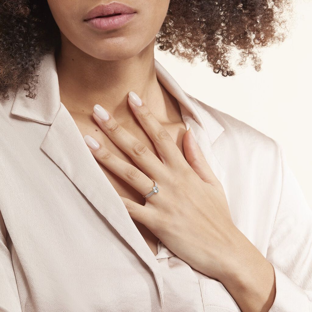 Bague Solitaire Crista Or Jaune Topaze Et Oxyde - Bagues solitaires Femme | Histoire d’Or