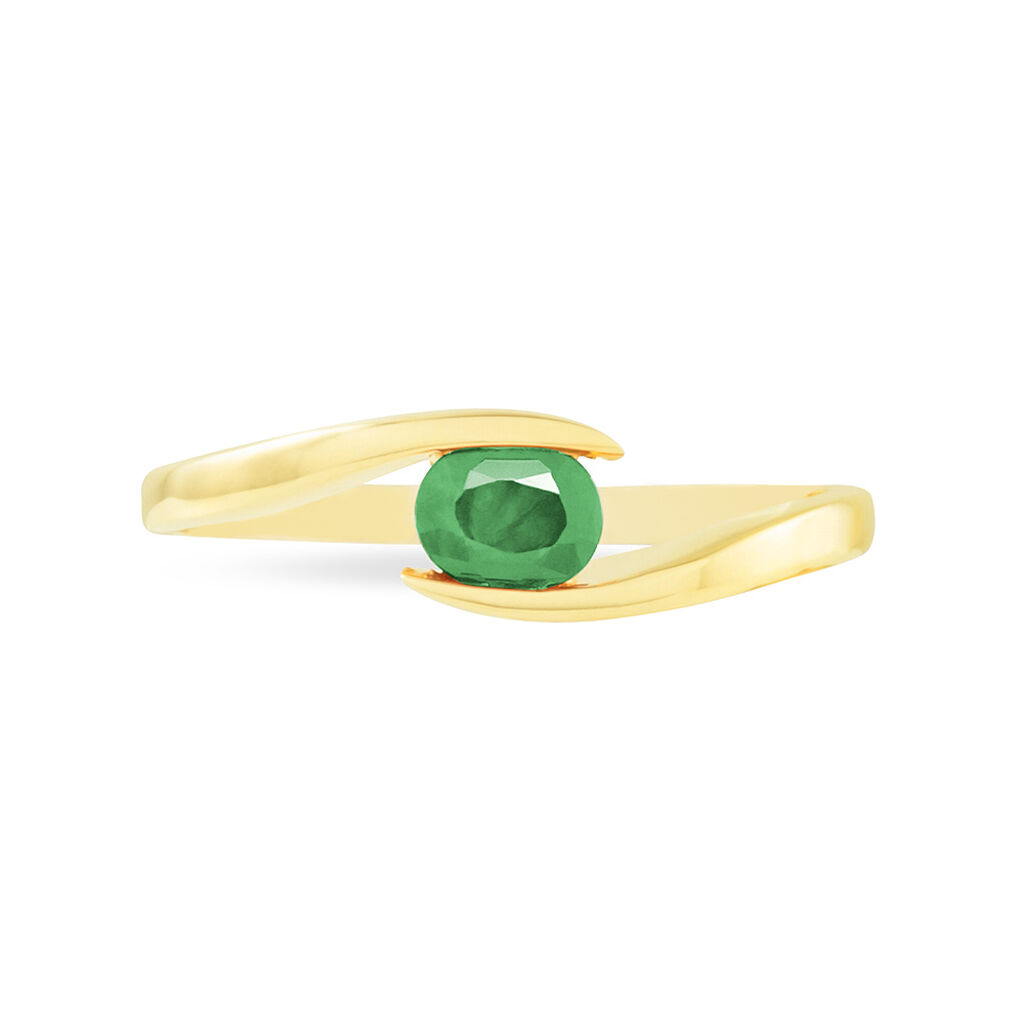 Bague Camilia Or Jaune Emeraude - Bagues solitaires Femme | Histoire d’Or