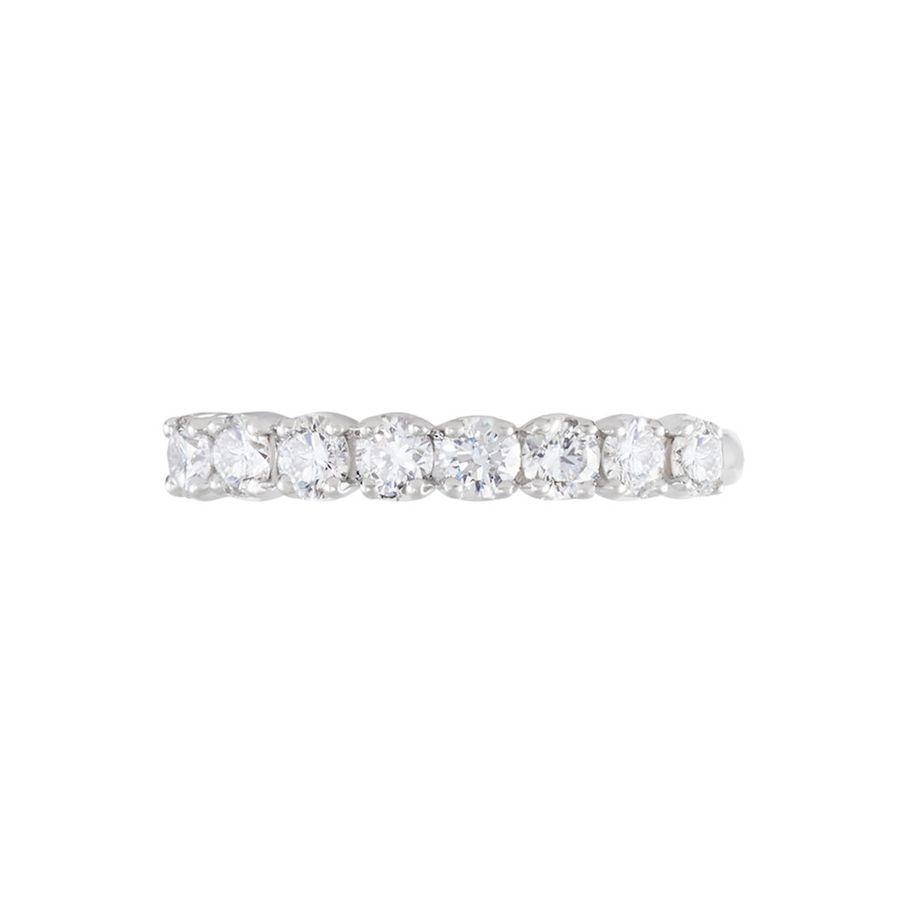 Demi-alliance Or Blanc  Eloisa Diamant Synthetique - Alliances Femme | Histoire d’Or
