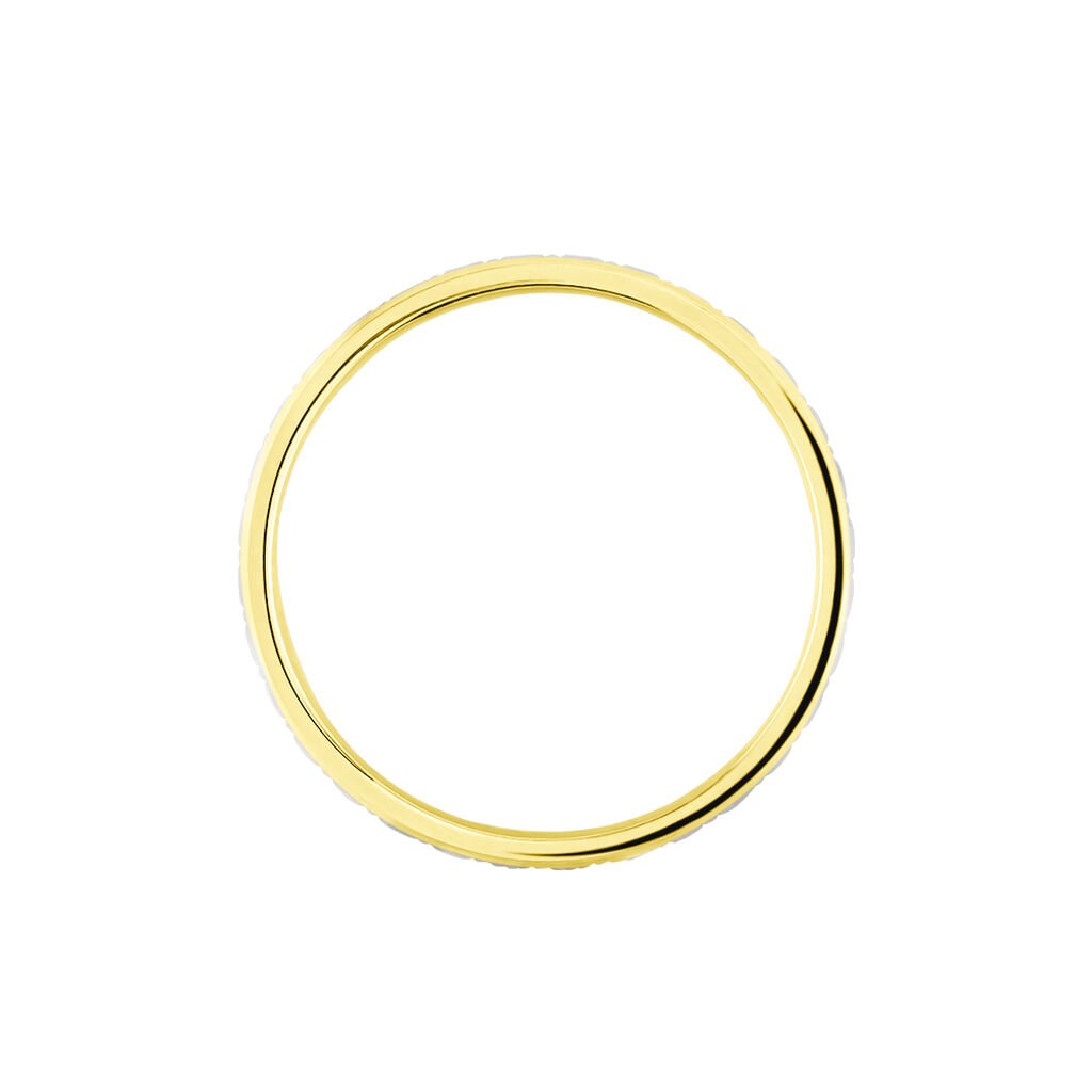 Alliance Grain De Folie Diamantee Ruban Plat Or Bicolore - Alliances Unisex | Histoire d’Or