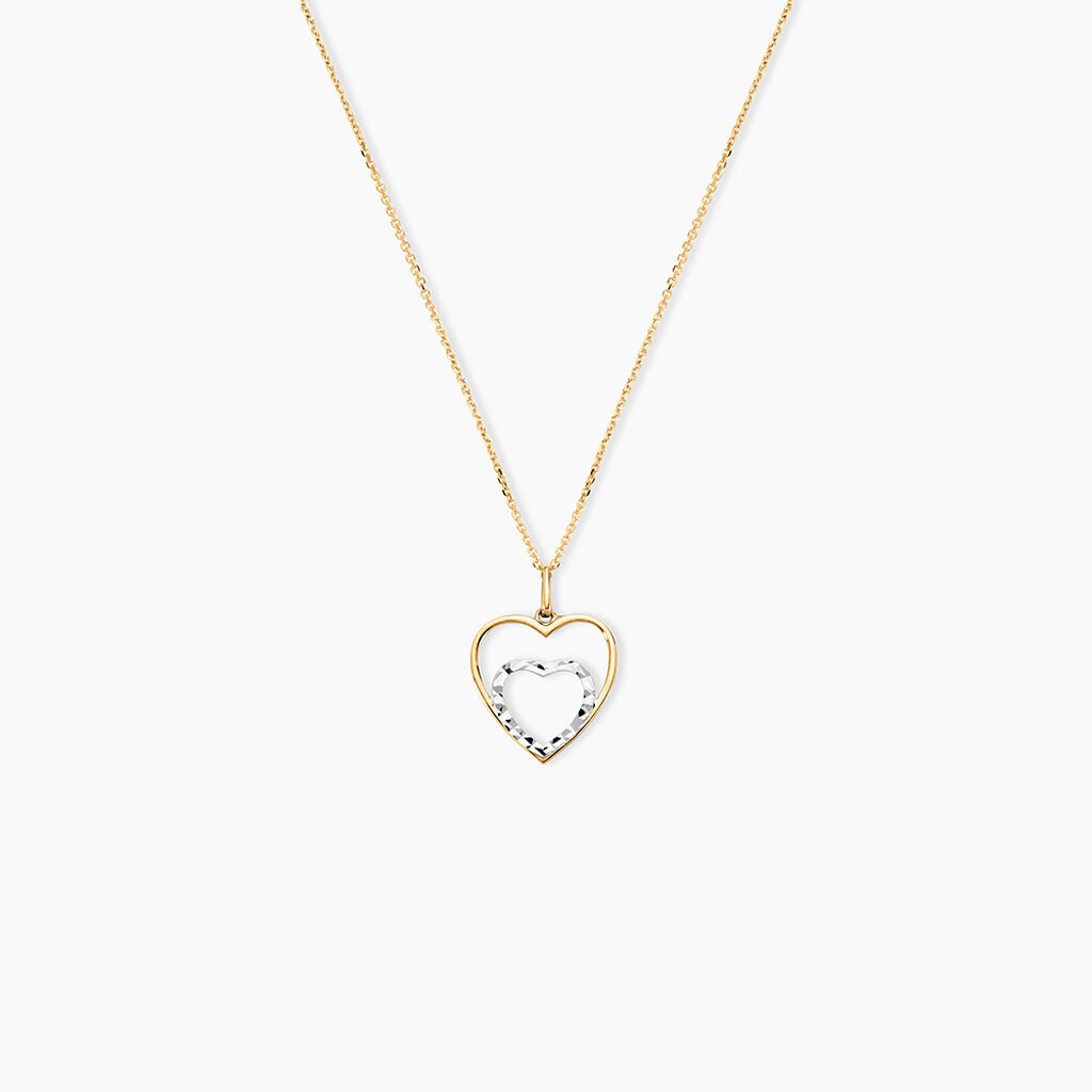 Pendentif Eudocie Double Coeurs Or Bicolore - Pendentifs Femme | Histoire d&rsquo;Or