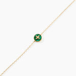 Bracelet Lucky Gems Or Jaune Malachite - Bracelets Lithoth&eacute;rapie Femme | Histoire d&rsquo;Or