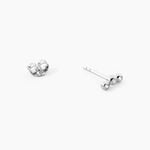 Boucles D'Oreilles Puces Flor Argent Blanc Oxyde De Zirconium - Boucles d'oreilles fantaisie Femme | Histoire d&rsquo;Or