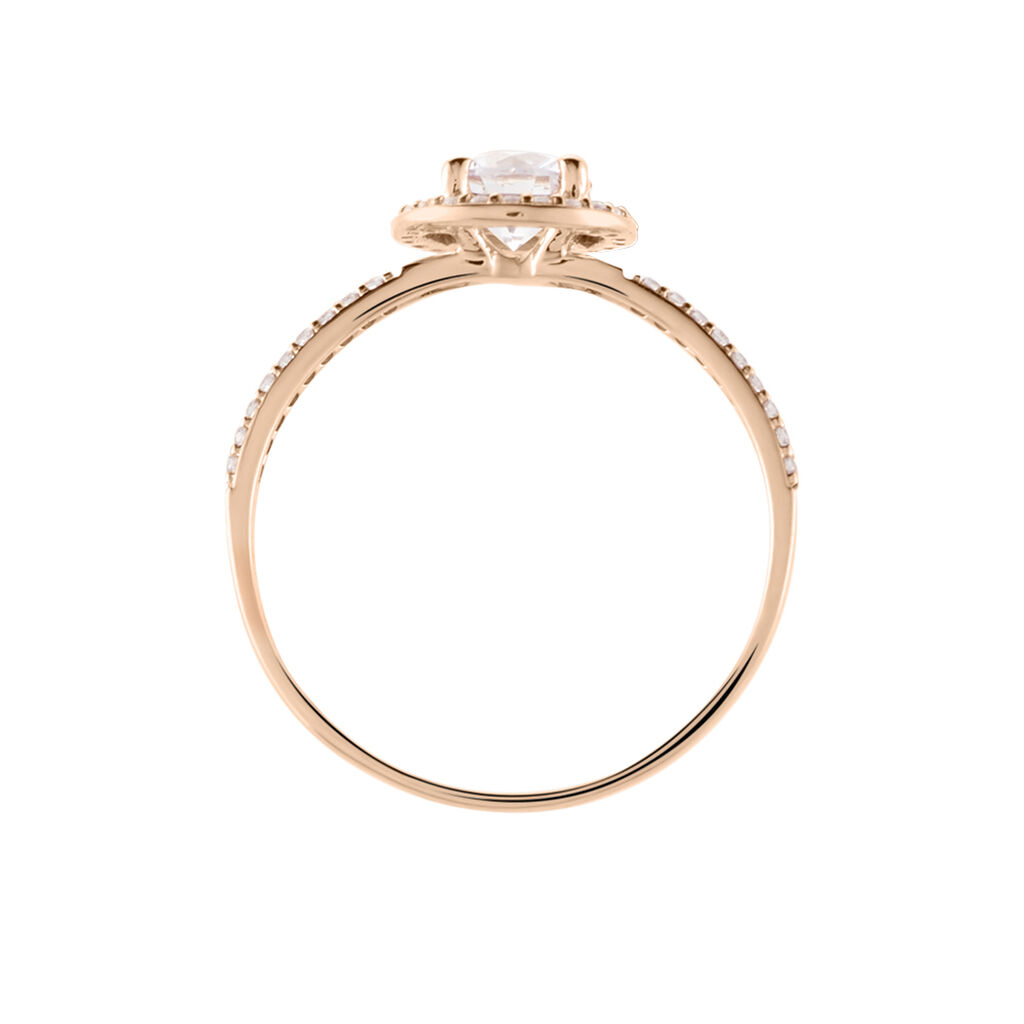 Bague Stelila Or Rose Oxyde De Zirconium - Bagues solitaires Femme | Histoire d’Or