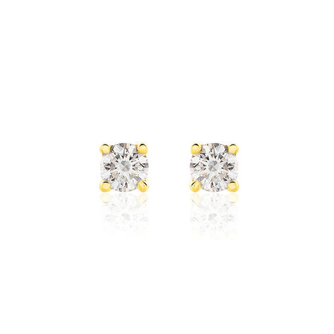 Boucles D'oreilles Puces Victoria Or Jaune Diamant - Clous d'oreilles Femme | Histoire d&rsquo;Or