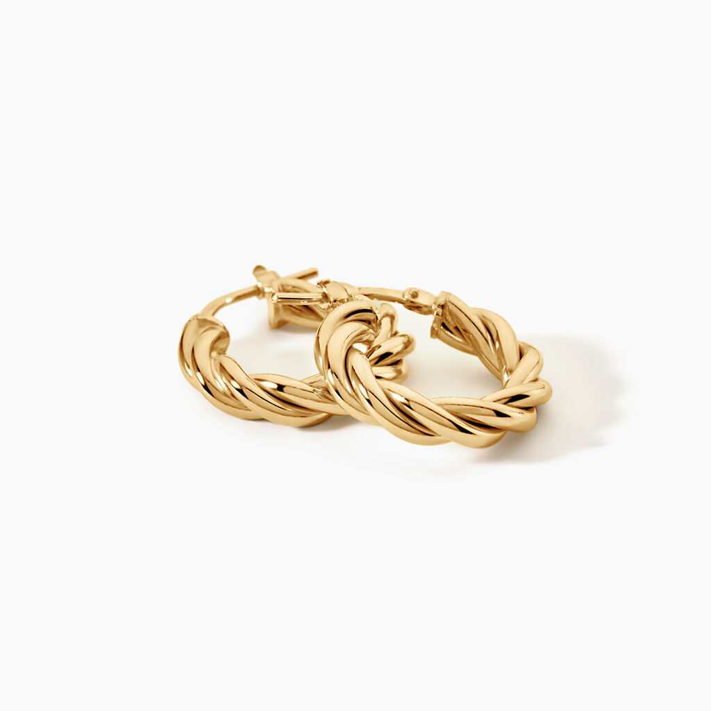 Cr&eacute;oles Ausra Argent Dor&eacute; A L'Or 750/1000 - Boucles d'oreilles cr&eacute;oles Femme | Histoire d&rsquo;Or