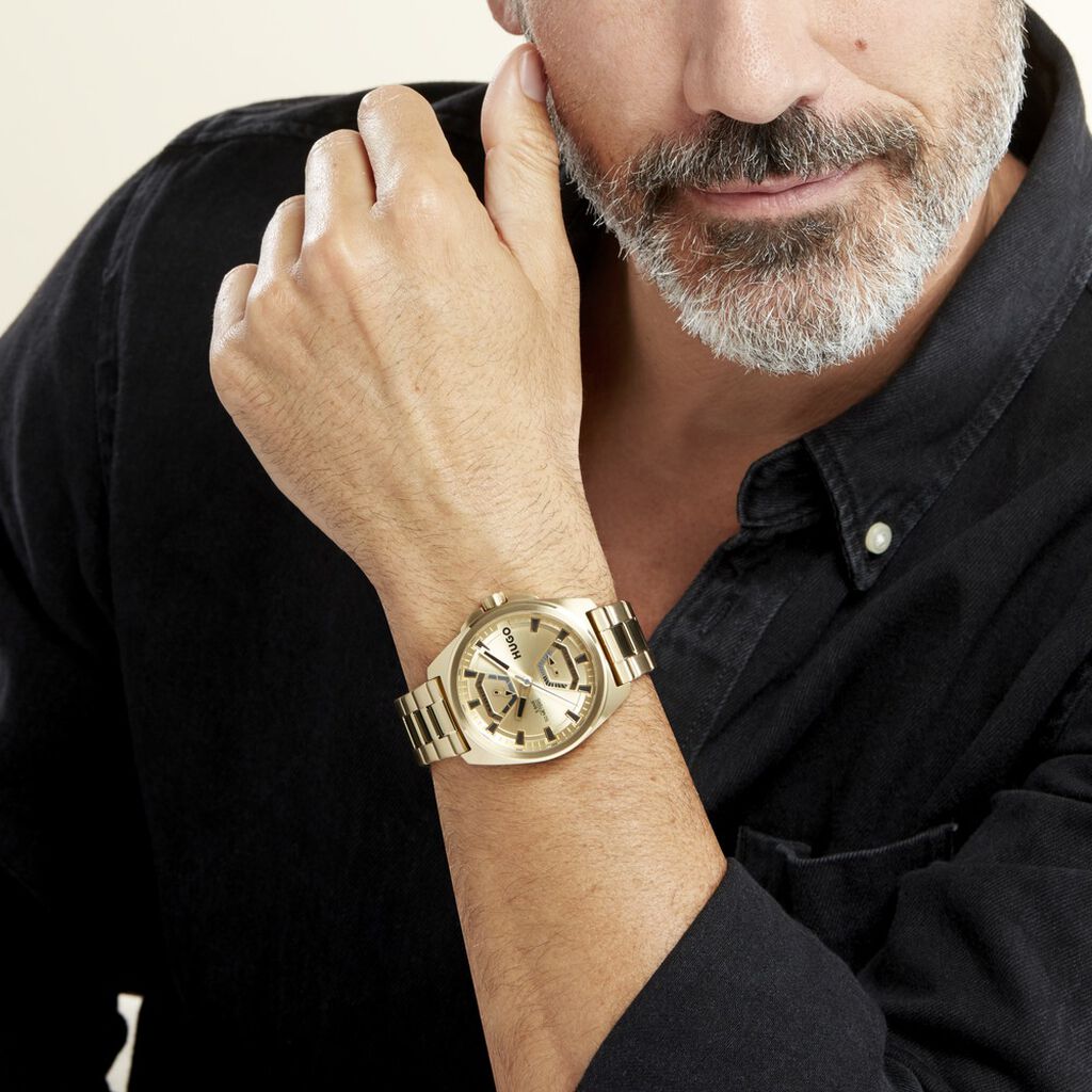 Montre Hugo Expose Doré - Montres Homme | Histoire d’Or