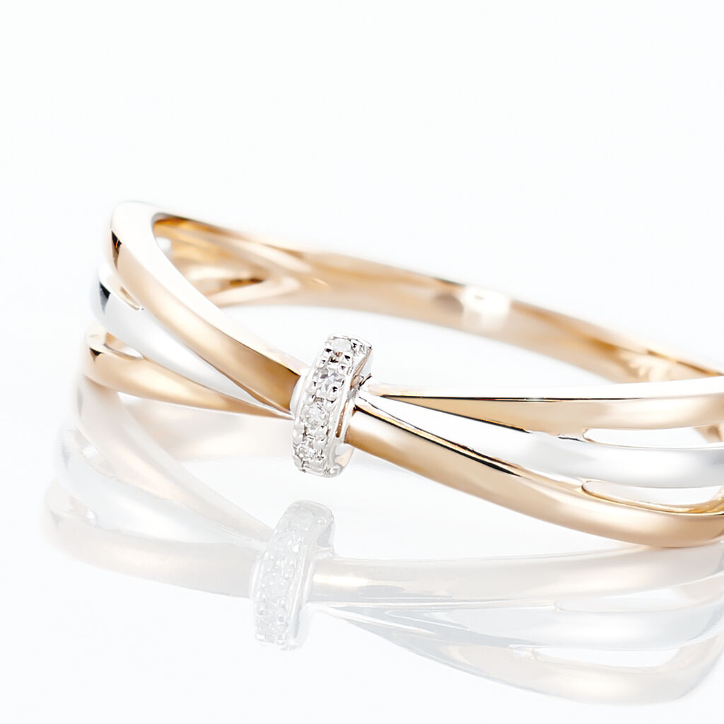 Bague Ruthe Or Bicolore Diamant - Bagues avec pierre Femme | Histoire d&rsquo;Or