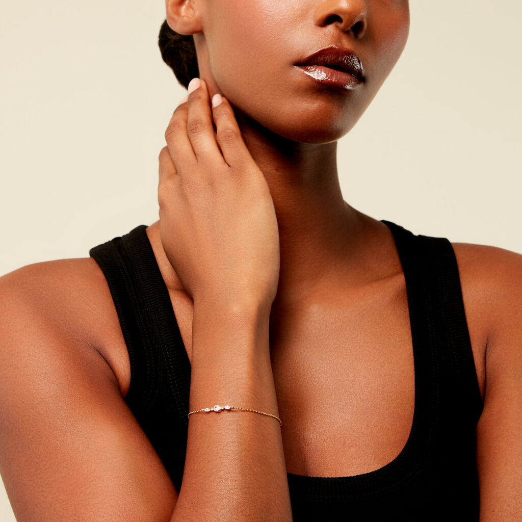 Bracelet Aurena Plaqu&eacute; Or Jaune Oxyde De Zirconium - Bracelets Femme | Histoire d&rsquo;Or