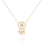 Collier Attrape Reves Plaque Or Jaune Pierre De Synthese - Colliers Femme | Histoire d&rsquo;Or