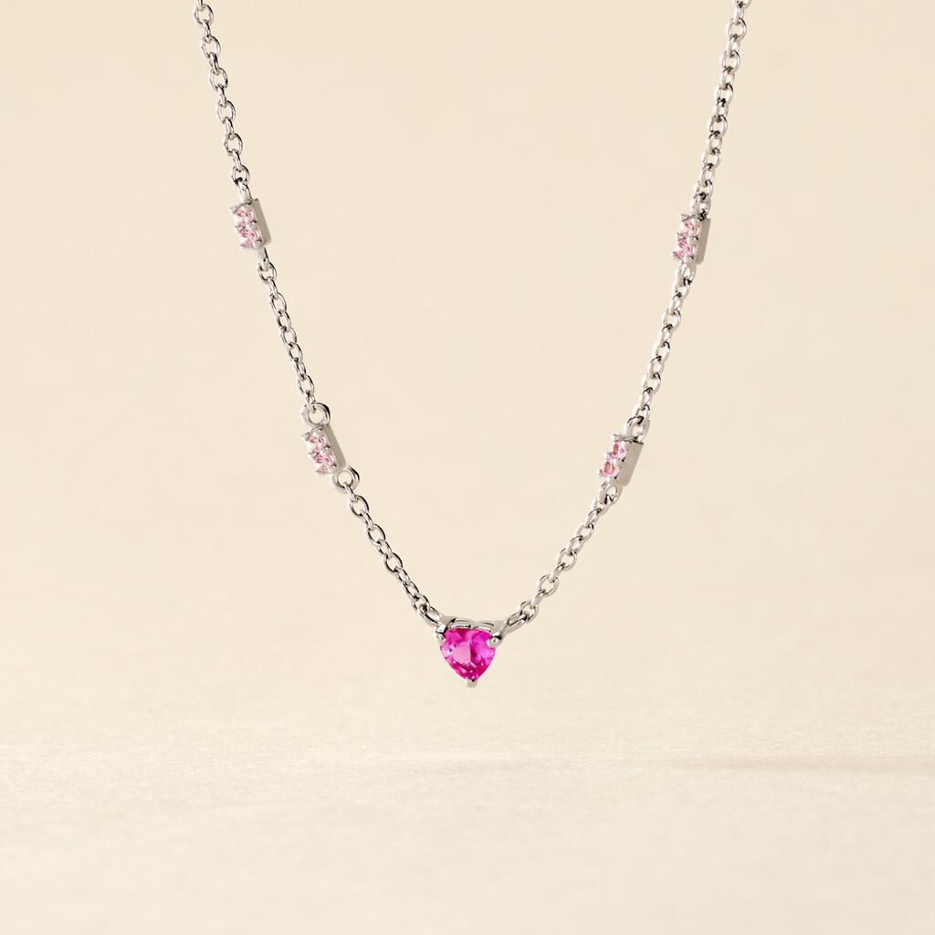 Collier Argent Blanc Declaration Oxyde De Zirconium - Colliers fantaisie Femme | Histoire d’Or