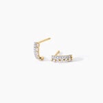Boucles D'Oreilles Puces The Crown Argent Dor&eacute; A L'Or 750/1000 Oxyde De Zirconium - Clous d'oreilles Femme | Histoire d&rsquo;Or