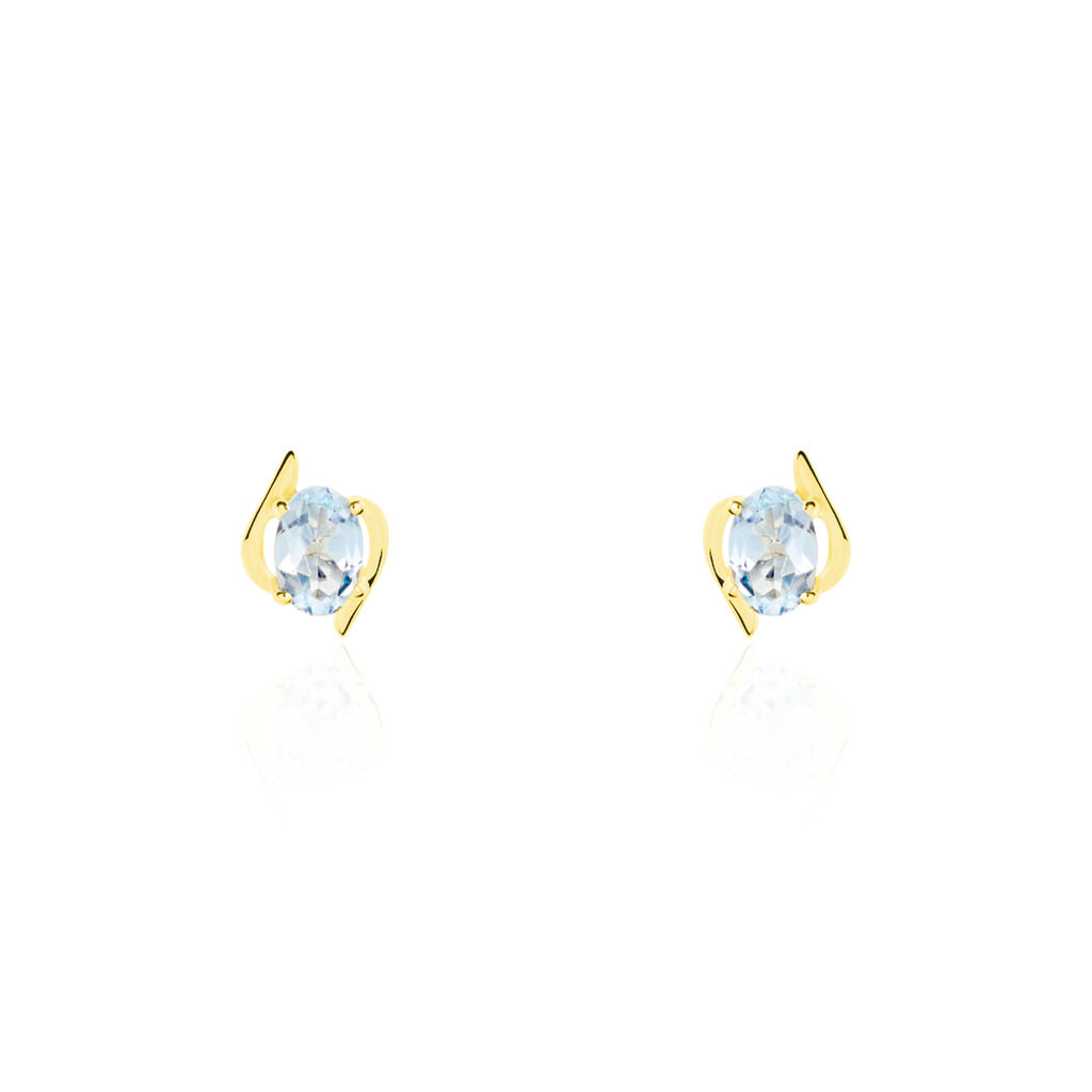 Boucles D'oreilles Puces Vrille Ovale Or Jaune Topaze - Clous d'oreilles Femme | Histoire d’Or