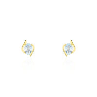 Boucles D'oreilles Puces Vrille Ovale Or Jaune Topaze