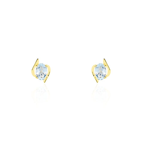 Boucles D'oreilles Puces Vrille Ovale Or Jaune Topaze - Clous d'oreilles Femme | Histoire d’Or