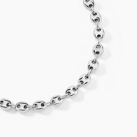 Collier Carrus Maille Grain De Cafe Argent Blanc - Chaines Homme | Histoire d&rsquo;Or