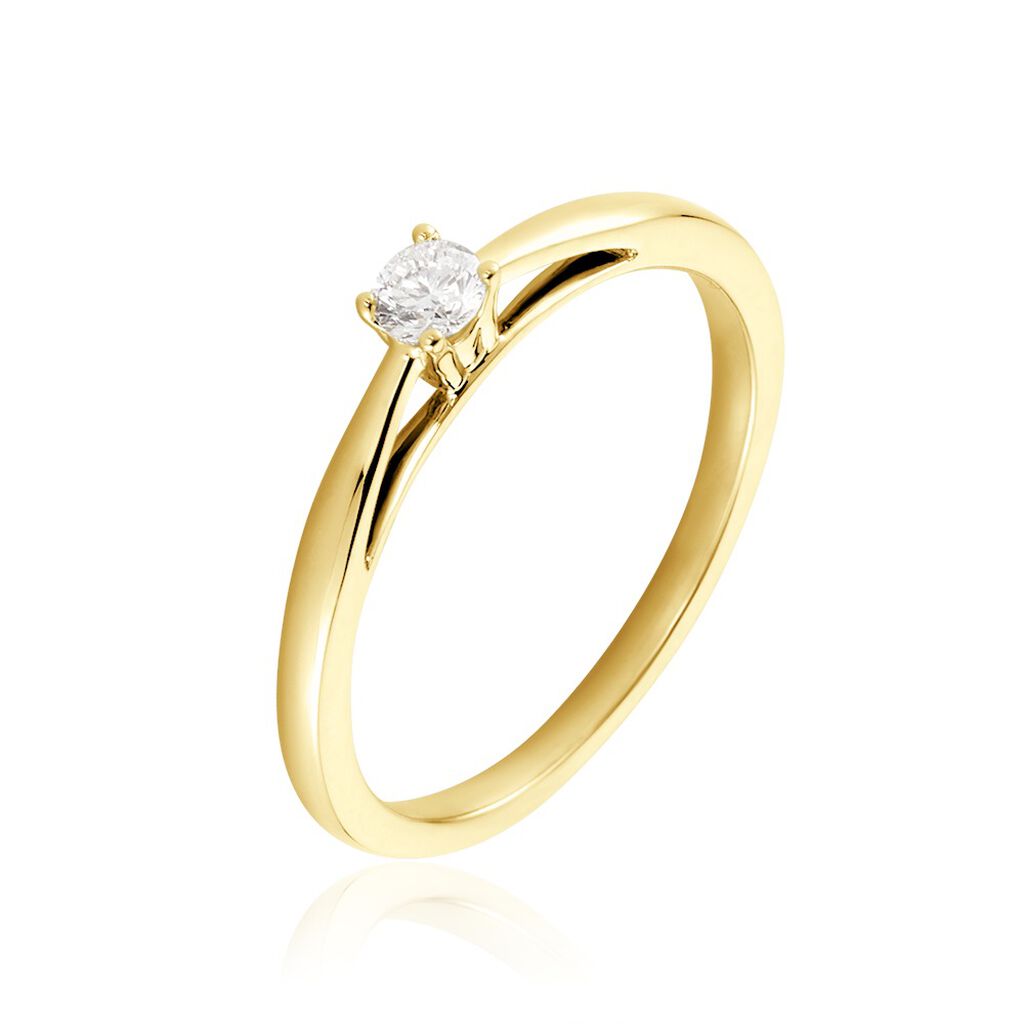 Bague Soltaire Iris Or Jaune Diamant - Bagues solitaires Femme | Histoire d&rsquo;Or
