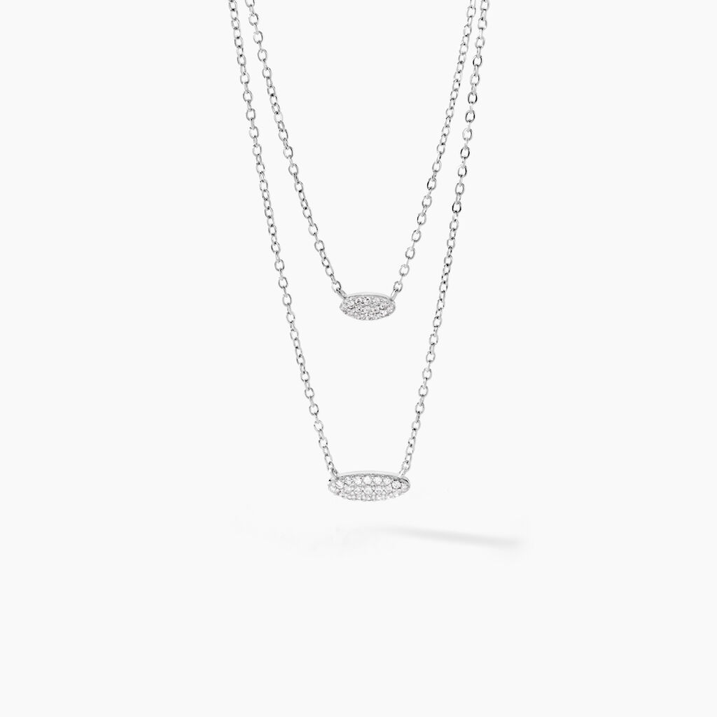 Collier Tiwa Argent Blanc Oxyde De Zirconium - Colliers fantaisie Femme | Histoire d&rsquo;Or