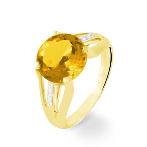 Bague Cecile Or Jaune Quartz Et Diamant - Bagues solitaires Femme | Histoire d&rsquo;Or