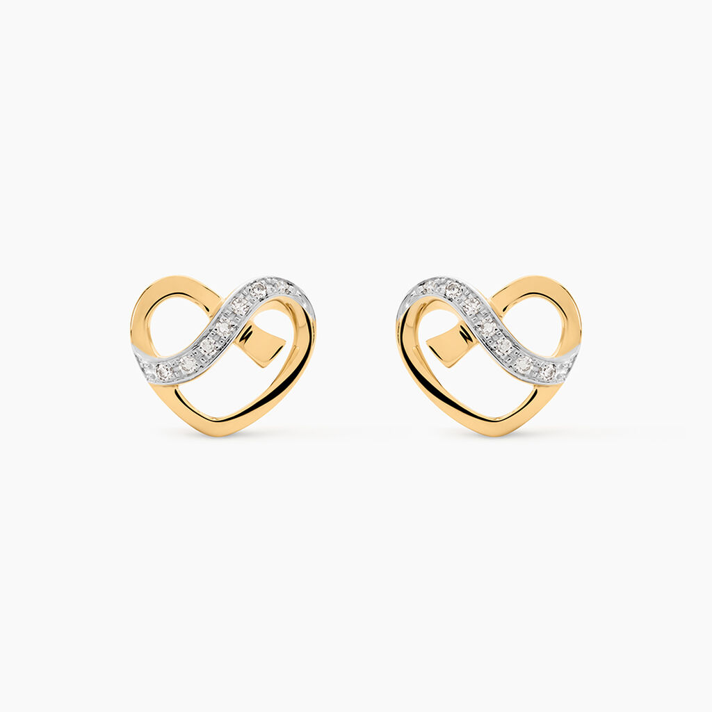 Boucles D'oreilles Puces Juliane Or Jaune Diamant - Clous d'oreilles Femme | Histoire d&rsquo;Or