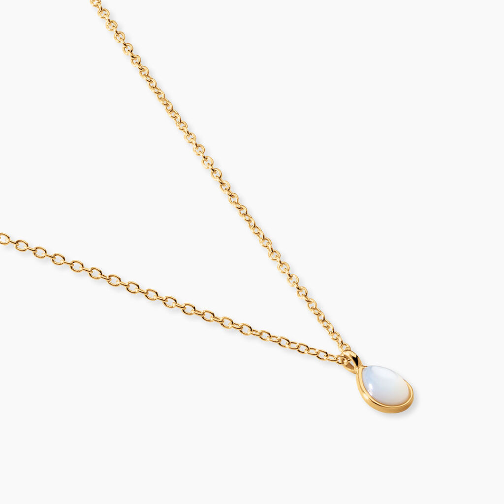 Collier Ondee Argent Dor&eacute; A L'Or 750/1000 Nacre - Bijoux avec pierres Femme | Histoire d&rsquo;Or