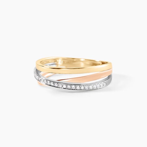 Bague Layan Or Tricolore Diamant - Bagues avec pierre Femme | Histoire d’Or