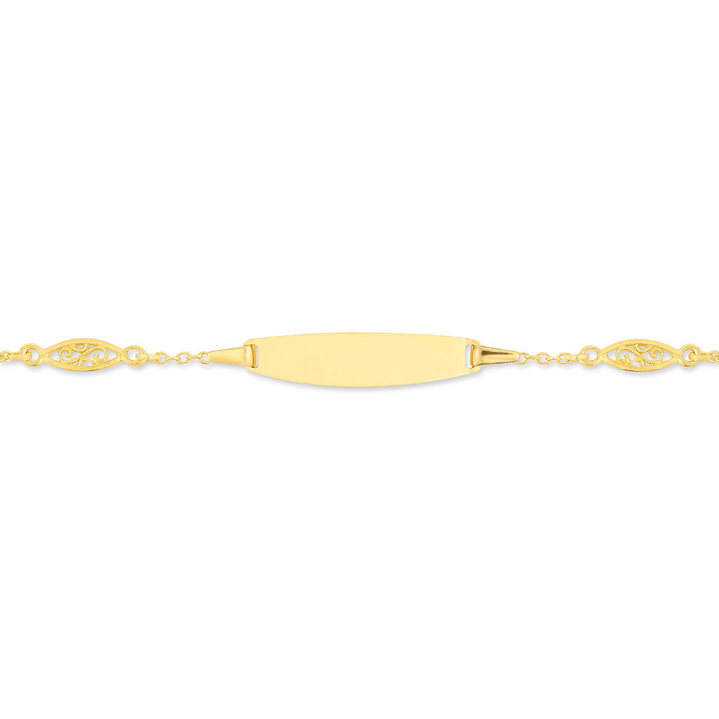 Bracelet Identité Eudoxie Maille Filigrane Or Jaune - Bracelets Communion Enfant | Histoire d’Or