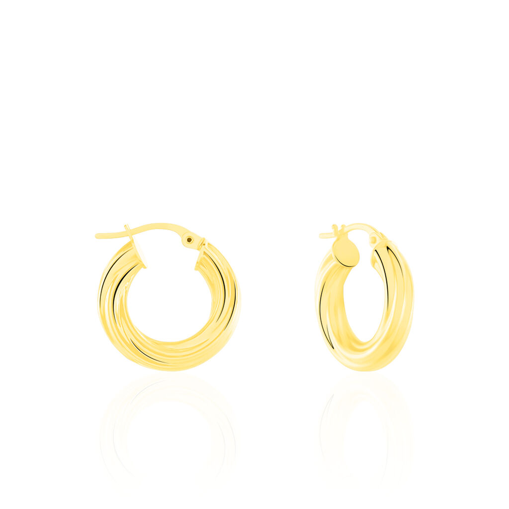 Créoles Yori Or Jaune - Boucles d'oreilles créoles Femme | Histoire d’Or