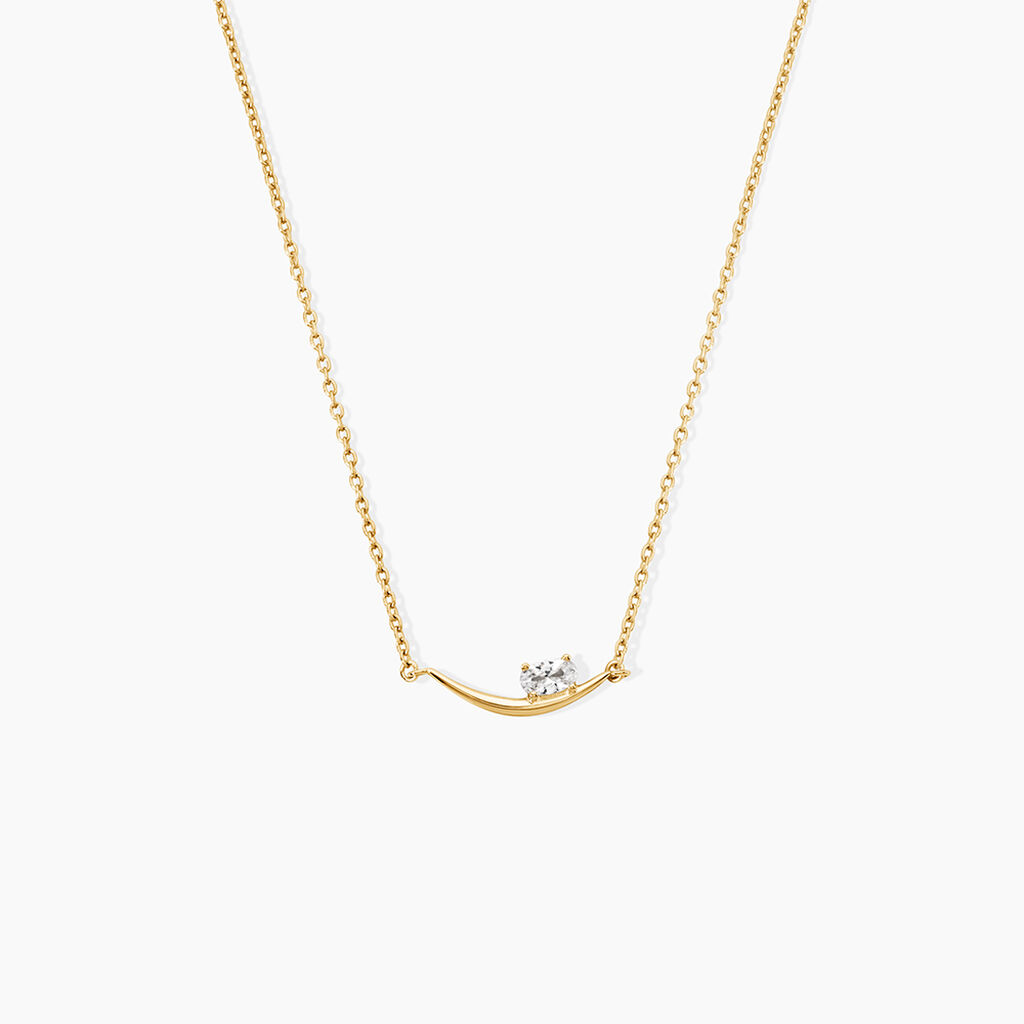 Collier Sunset Riviera Argent Dor&eacute; A L'Or 750/1000 Oxyde De Zirconium - Colliers Femme | Histoire d&rsquo;Or