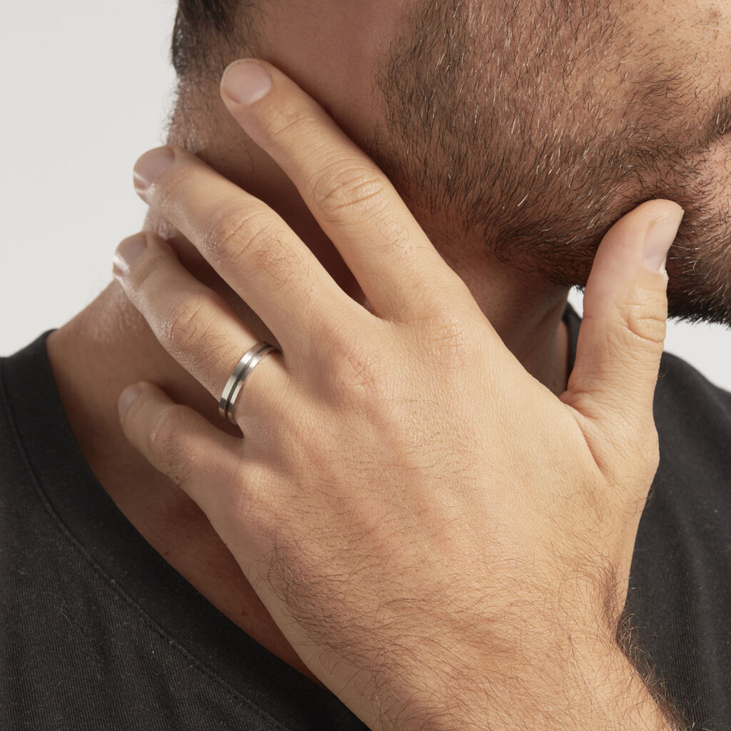 Alliance Telio Ruban Plat Or Blanc - Alliances Homme | Histoire d’Or