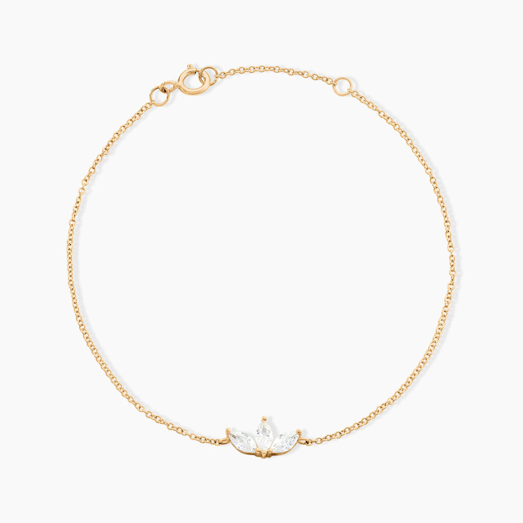Bracelet Marquise Or Jaune Oxyde De Zirconium - Bracelets Femme | Histoire d’Or