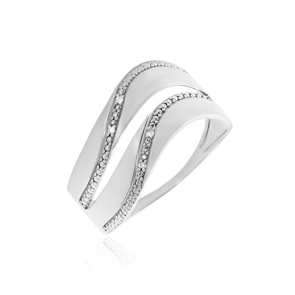 Bague Or Blanc Kristiina Diamants - Bagues avec pierre Femme | Histoire d&rsquo;Or