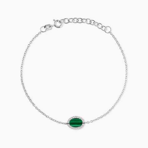 Bracelet Margot Argent Blanc Malachite Oxyde De Zirconium - F&ecirc;te des m&egrave;res Femme | Histoire d&rsquo;Or