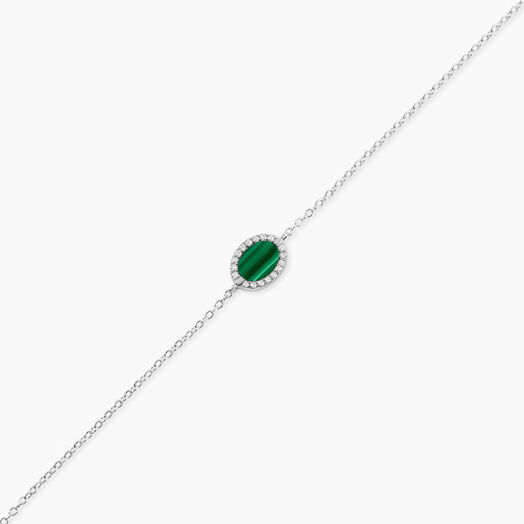 Bracelet Margot Argent Blanc Malachite Oxyde De Zirconium - F&ecirc;te des m&egrave;res Femme | Histoire d&rsquo;Or