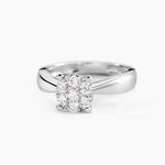 Bague Solitaire Charlene Or Blanc Diamant Synthetique - Bagues solitaires Femme | Histoire d&rsquo;Or