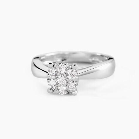 Bague Solitaire Charlene Or Blanc Diamant Synthetique - Bagues solitaires Femme | Histoire d&rsquo;Or