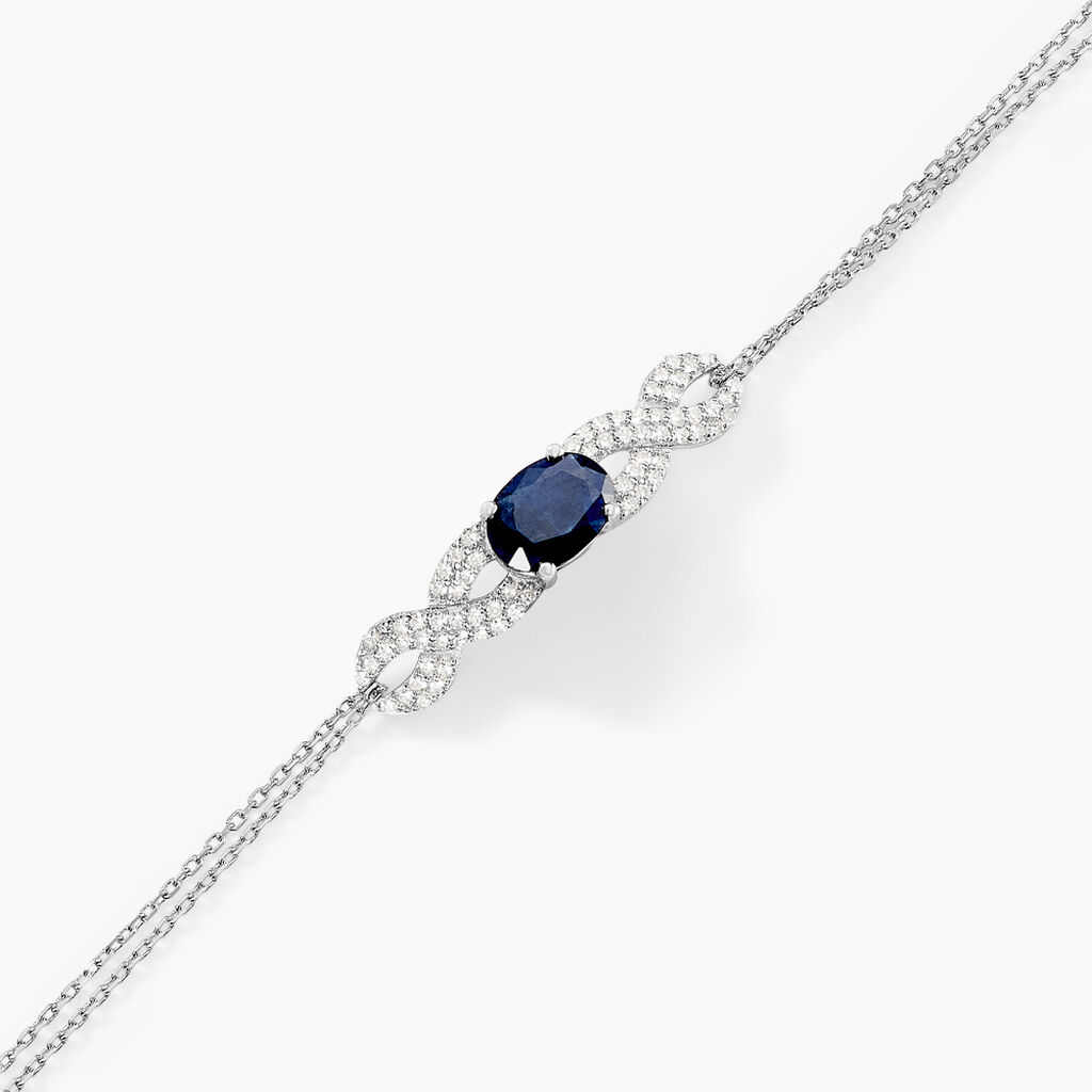 Bracelet Oceania Or Blanc Saphir Et Diamant - Bracelets Femme | Histoire d&rsquo;Or
