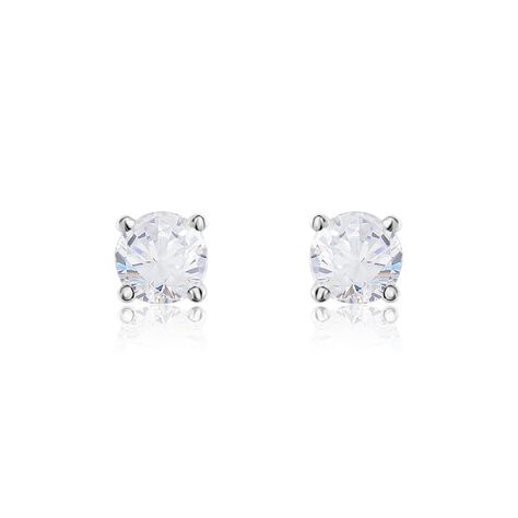Boucles D'oreilles Puces Victoria Or Blanc Diamant - Clous d'oreilles Femme | Histoire d’Or