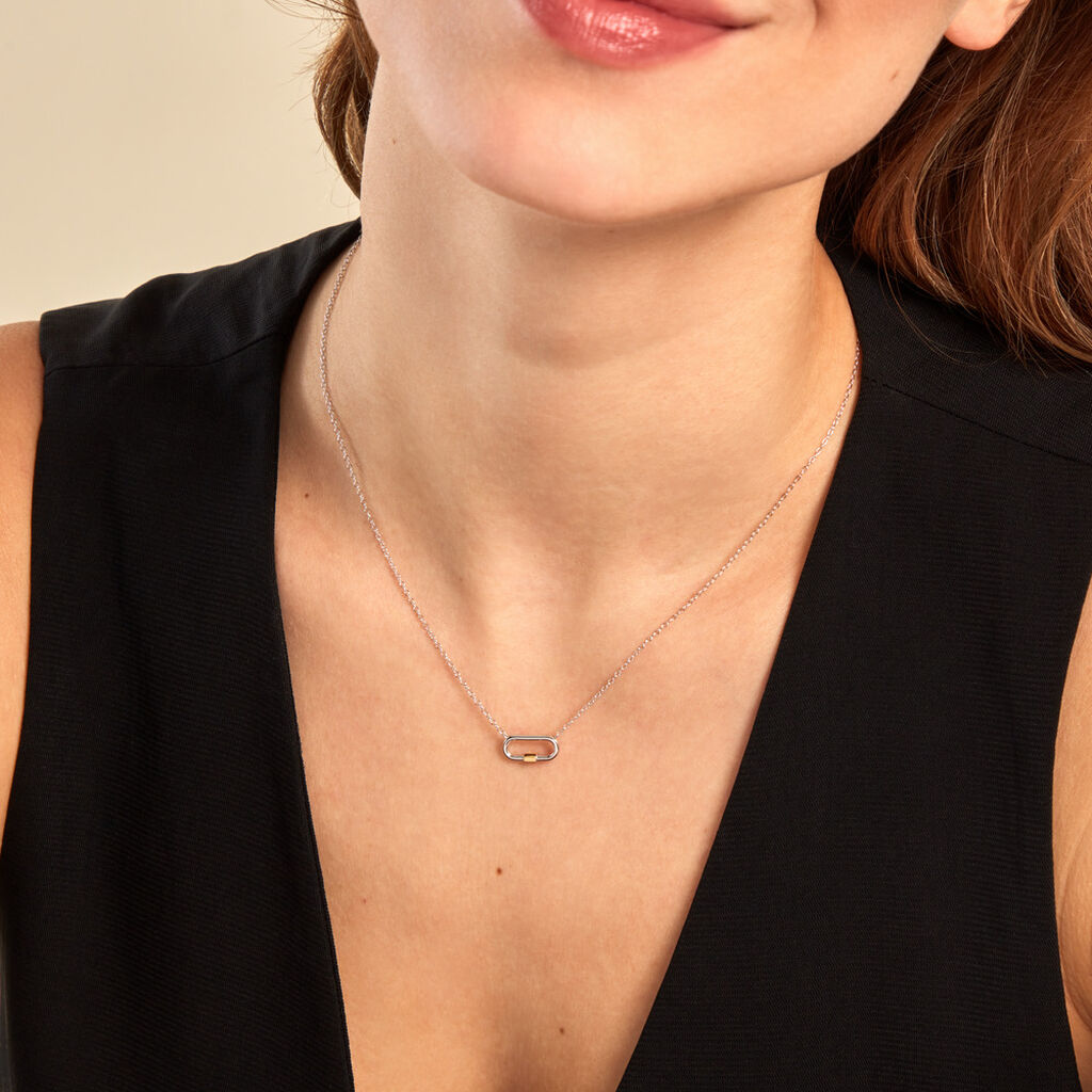 Collier Infini Pop Argent Bicolore - Colliers fantaisie Femme | Histoire d’Or