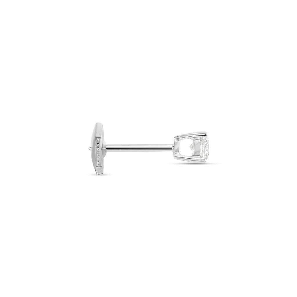 Boucle D'oreille Puce Unitaire Victoria Or Blanc Diamant - Clous d'oreilles Famille | Histoire d’Or