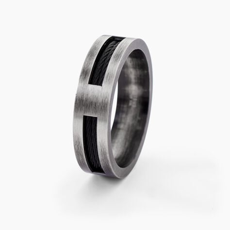 Bague Phebus Him Cosme Acier Noir - Bagues fantaisie Homme | Histoire d&rsquo;Or