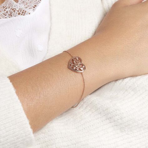 Bracelet Douglas Argent Rose Oxyde De Zirconium - Bracelets Coeur Femme | Histoire d’Or