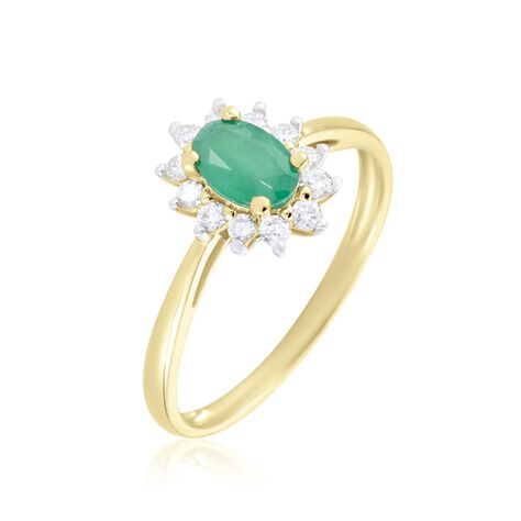 Bague Or Jaune Vladimir  Emeraude Diamants - Bagues solitaires Femme | Histoire d’Or