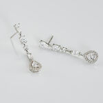 Boucles D'oreilles Pendantes Candia Or Blanc Oxyde De Zirconium - Boucles d'oreilles pendantes Femme | Histoire d&rsquo;Or