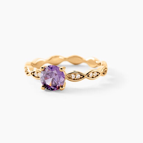 Bague Kurt Plaqu&eacute; Or Jaune Oxyde De Zirconium - Bagues solitaires Femme | Histoire d&rsquo;Or