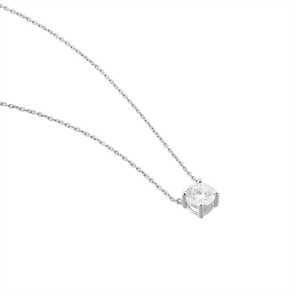 Collier Collection Victoria Or Blanc Diamant Synthetique - Colliers Femme | Histoire d’Or